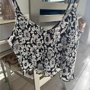 Womens Floral Cropped Tank